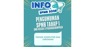 PENGUMUMAN HASIL PPDB TAHAP 1 - TEKNIK KOMPUTER DAN JARINGAN