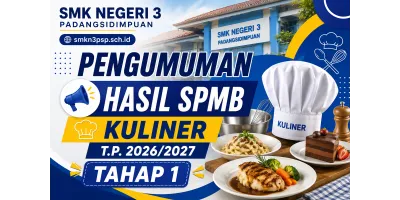 PENGUMUMAN HASIL SPMB T.P. 2026/2027 | TAHAP 1 - KULINER