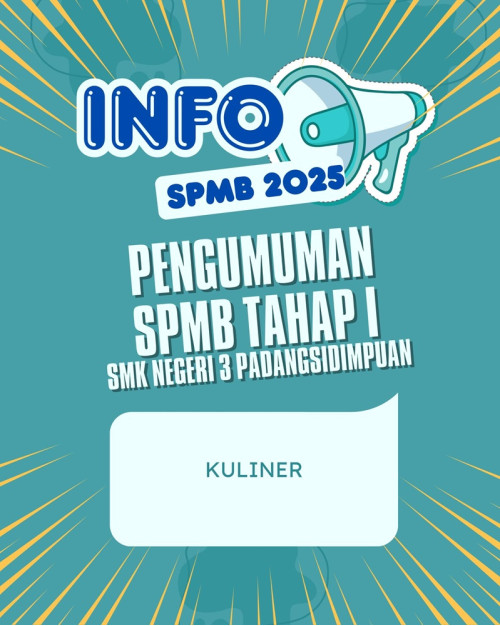 PENGUMUMAN HASIL PPDB TAHAP 1 - KULINER 