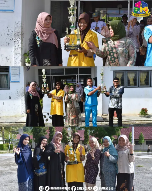 Penyerahan piala hasil lomba LKS di sekolah